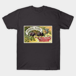 Vintage Imperial Plums Fruit Crate Label T-Shirt